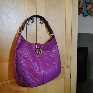Purple Quilted Women's Bag J Crew 100% Leather.. Gorgeous Purple Color